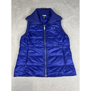 Oakley Vest Women's small Blue Polyester Full Zip Pockets Lined Insulated Winter
